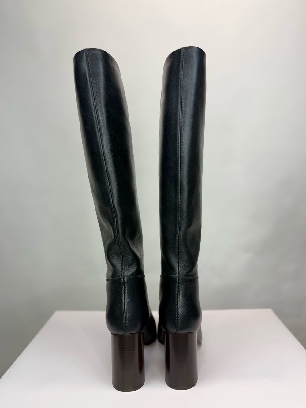 Ferragamo Ovidio 85 Knee-High Boot Black Leather Sz 7.5 - Picture 13 of 16